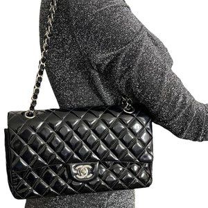 Chanel Vintage Black Quilted Lambskin Leather Classic Double Flap